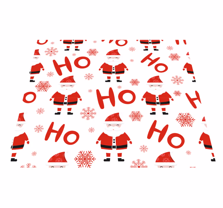 クリスマスの壁画サンタクロースとホーホーホーパターン - TENSTICKERS