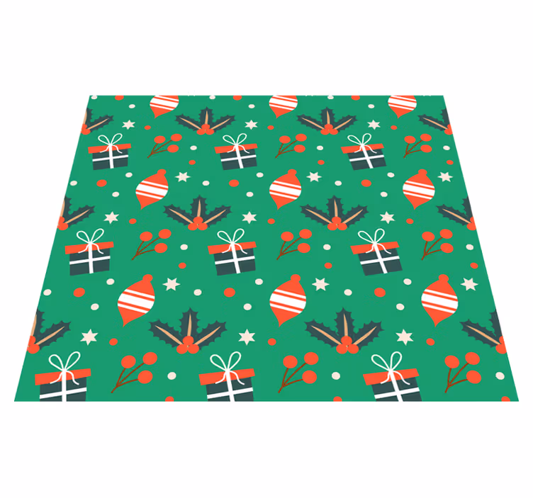 クリスマスの壁画クリスマスキャンディパターングリーン - TENSTICKERS