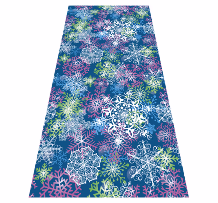 クリスマスの壁画青い背景に輝く雪の結晶 - TENSTICKERS