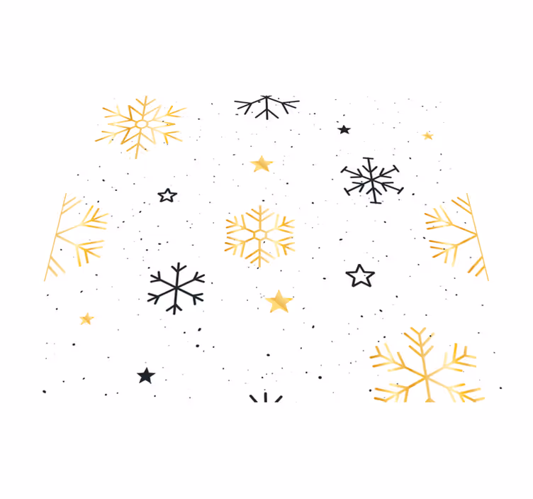 クリスマスの壁画黒と金の雪の結晶 - TENSTICKERS