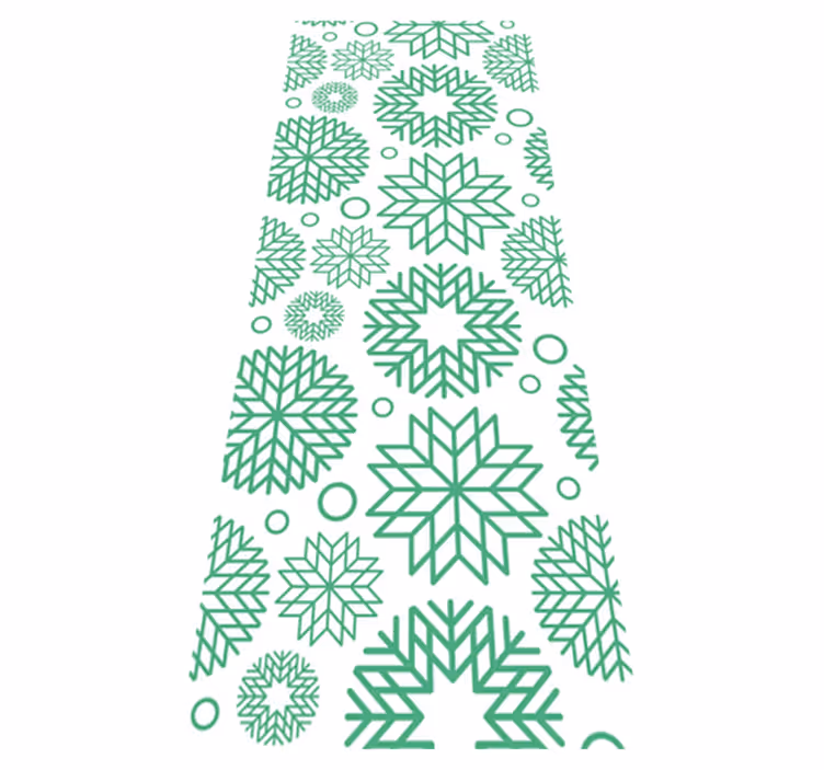 クリスマスの壁画緑の雪の結晶3種類 - TENSTICKERS
