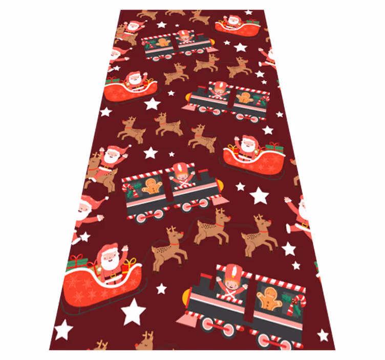 クリスマスの壁画サンタクロースのそり - TENSTICKERS