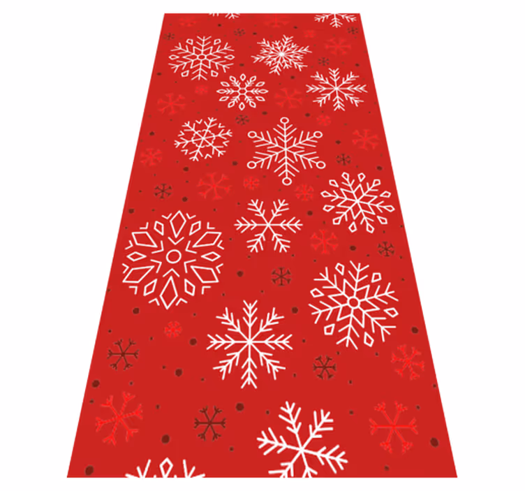 クリスマスの壁画赤い背景の雪の結晶 - TENSTICKERS