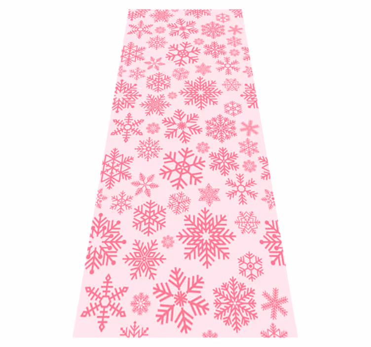 クリスマスの壁画ピンクの雪の結晶デザイン - TENSTICKERS