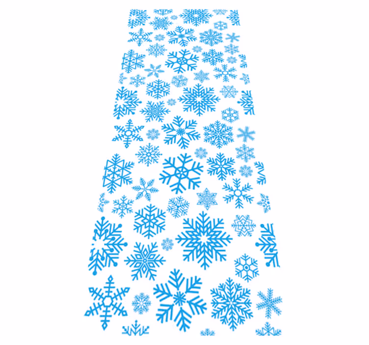 クリスマスの壁画青い雪の結晶のさまざまな形 - TENSTICKERS