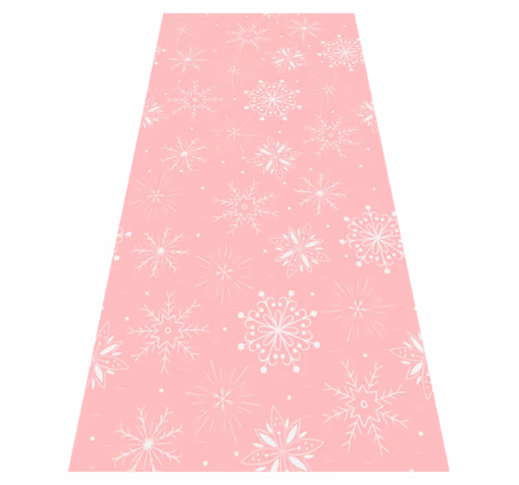 クリスマスの壁画 ピンクの背景に白い雪の結晶 - TENSTICKERS