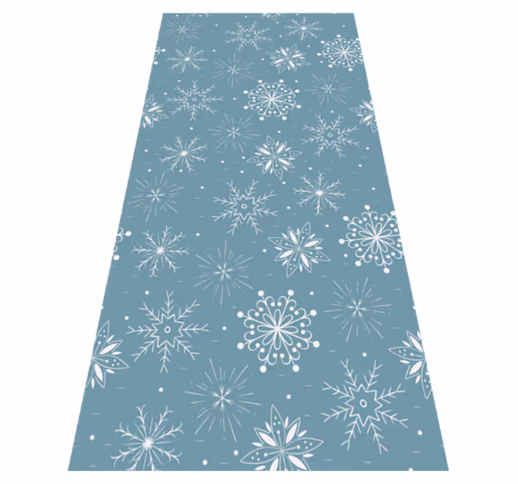 クリスマスの壁画青と白の装飾的な雪の結晶 - TENSTICKERS