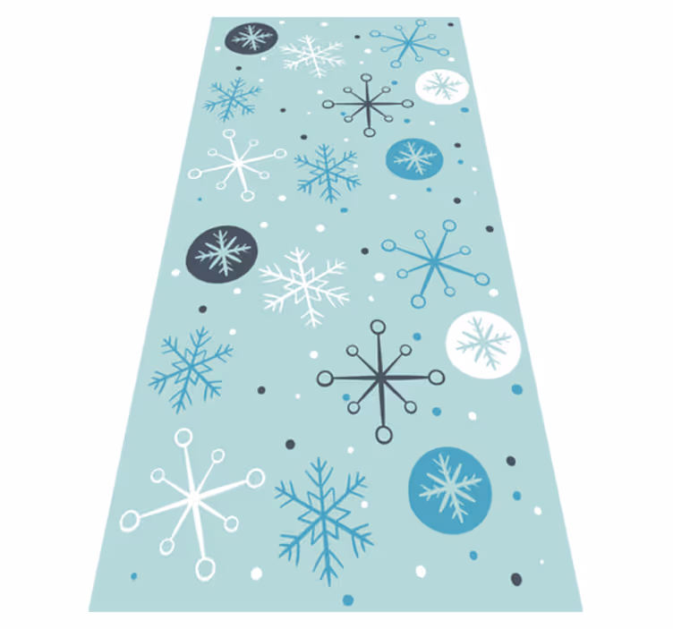 クリスマスの壁画青と白の雪の結晶の装飾 - TENSTICKERS