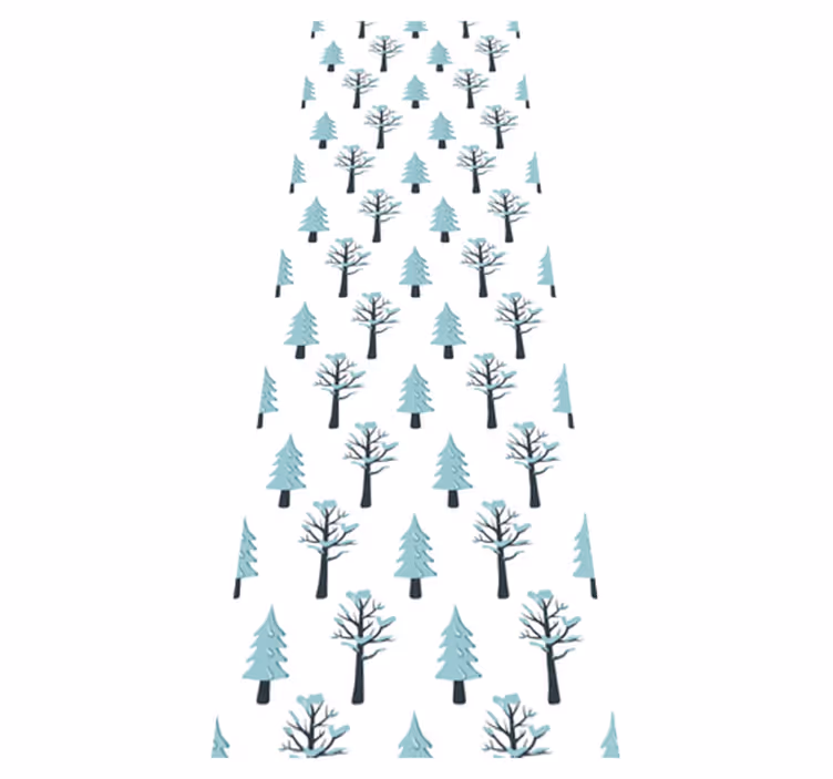 クリスマスの壁画雪の中の木の模様 - TENSTICKERS