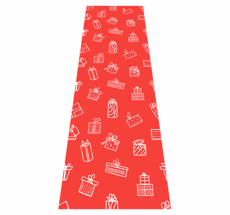 クリスマスの壁画赤い背景に白いギフトパターン - TENSTICKERS