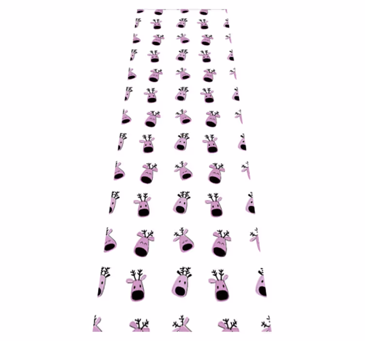 クリスマスの壁画ピンクの鹿のクリスマスパターン - TENSTICKERS