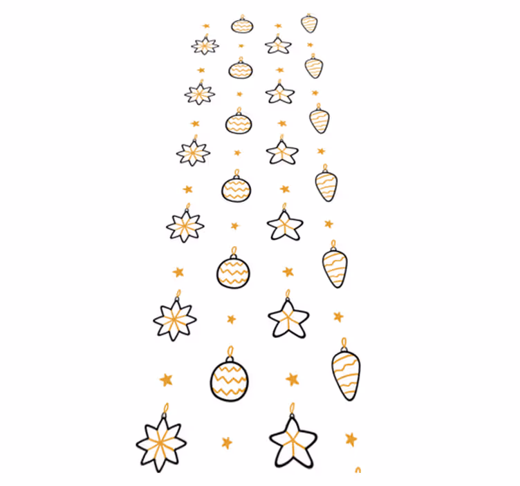 クリスマスの壁画白い幾何学的星のパターン - TENSTICKERS
