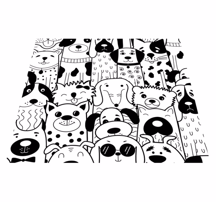 寝室 ビニールマット 犬柄 - TENSTICKERS