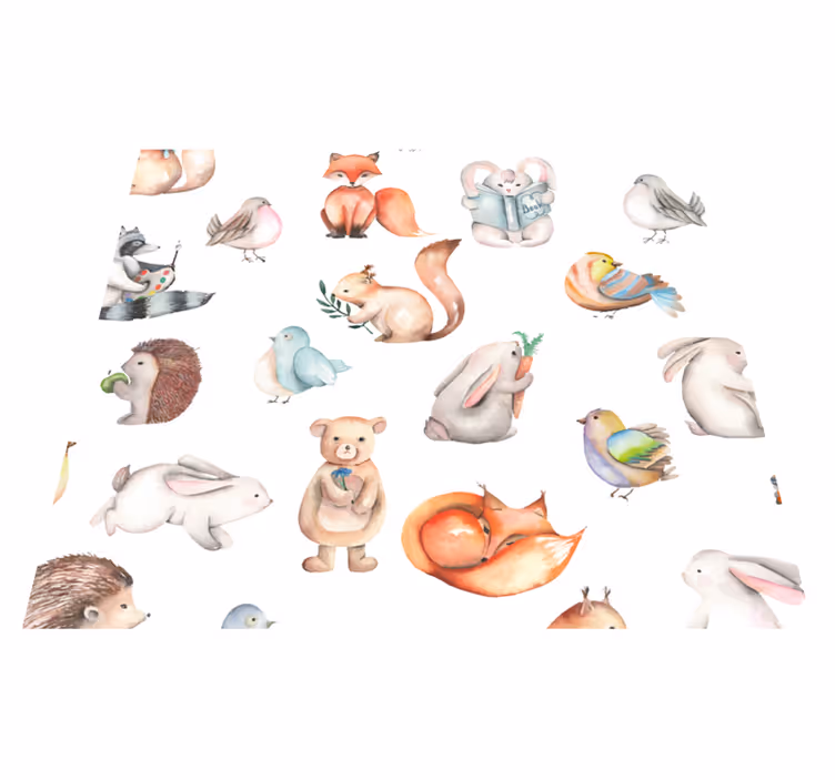 壁画 モアチルドレン 森の動物たち - TENSTICKERS