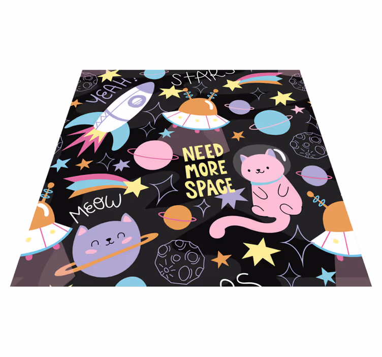 壁画 モアチルドレン 宇宙の中の猫 - TENSTICKERS