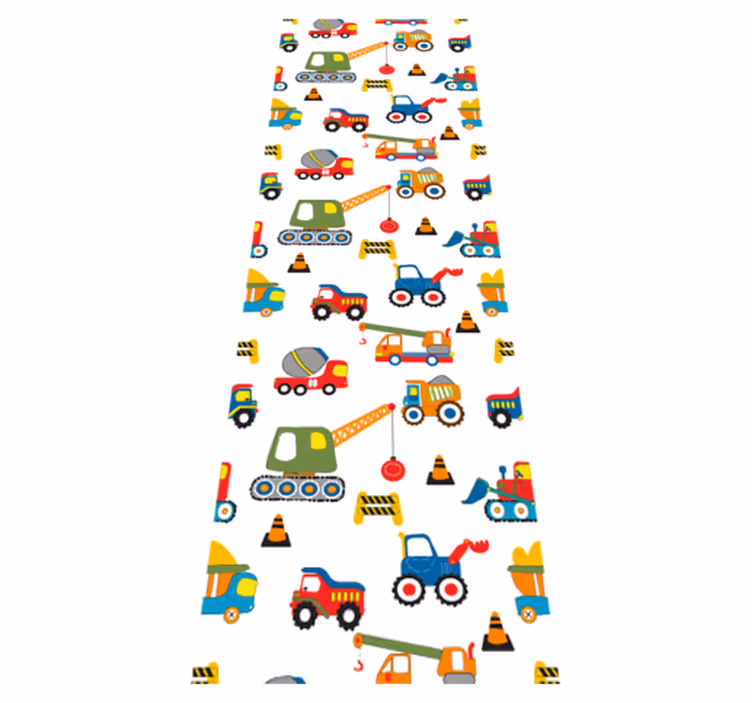 寝室 ビニールマット 可愛いデザインの作業用ダンプカー - TENSTICKERS
