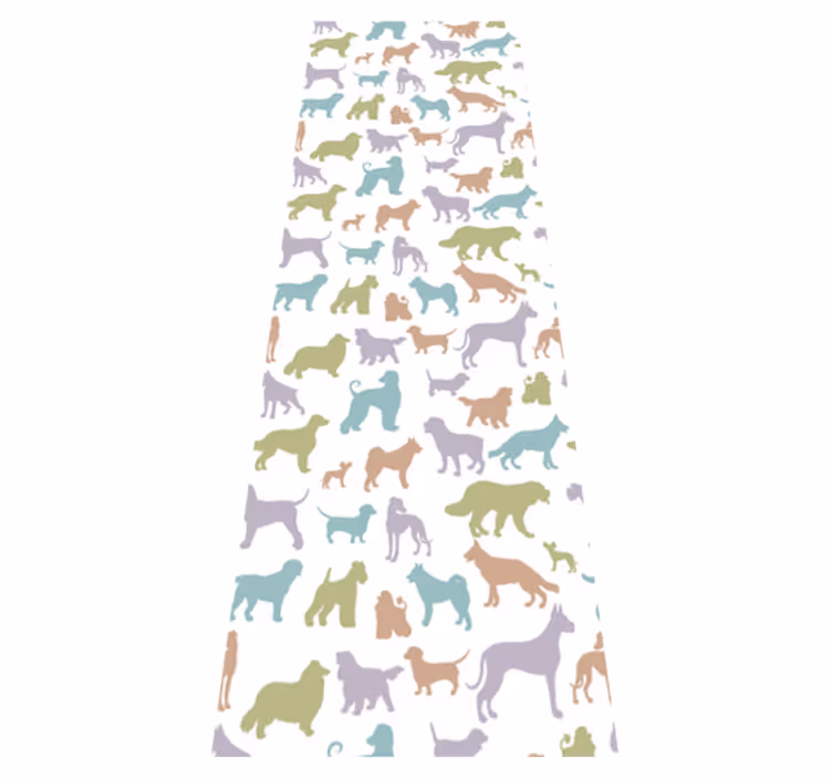 寝室 ビニールマット パステルカラーの犬のシルエット - TENSTICKERS