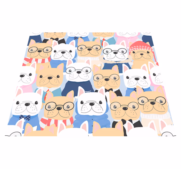 寝室 ビニールマット 可愛い子犬 - TENSTICKERS