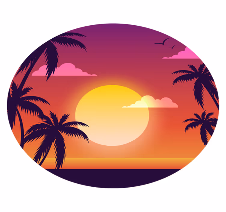 フォトミュラルネイチャー70年代の夕焼け - TENSTICKERS