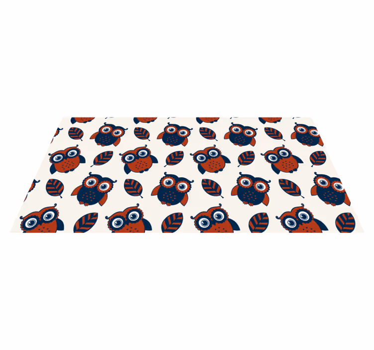 フォトミュラルネイチャー青と赤のフクロウ柄 - TENSTICKERS
