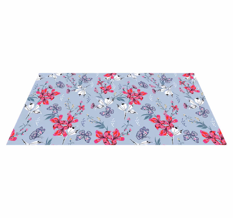 フォトミュラルネイチャー花と蝶のパターン - TENSTICKERS