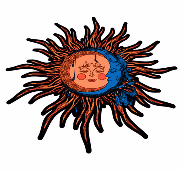 フォトミュラルネイチャー天体の太陽と月 - TENSTICKERS
