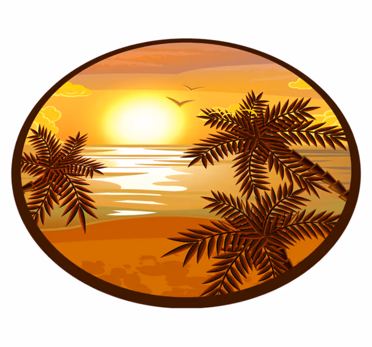 フォトミュラルネイチャー穏やかな夕焼けの景色 - TENSTICKERS