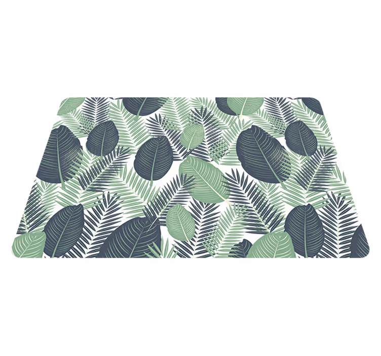 花と植物の壁画ジャングルの緑の植物 - TENSTICKERS