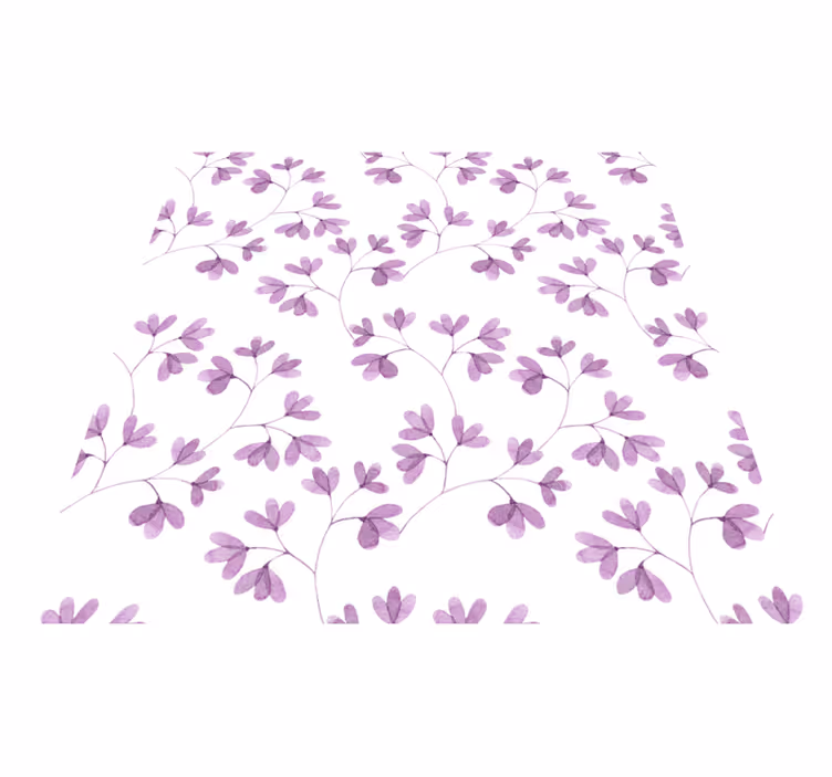 花と植物の壁画ピンクの葉のデザイン - TENSTICKERS