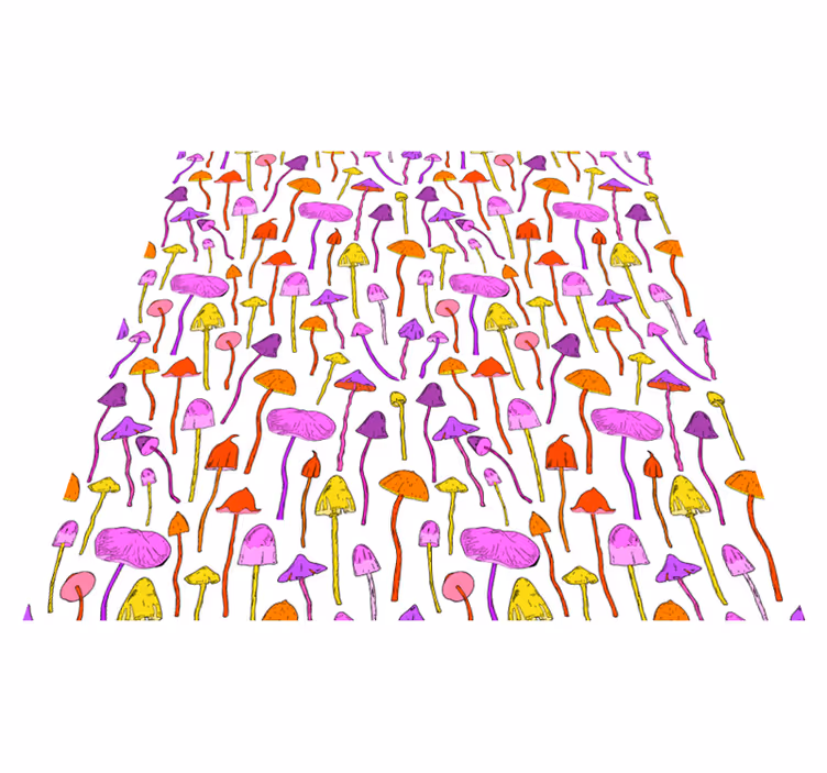 花と植物の壁画幻覚キノコ模様 - TENSTICKERS