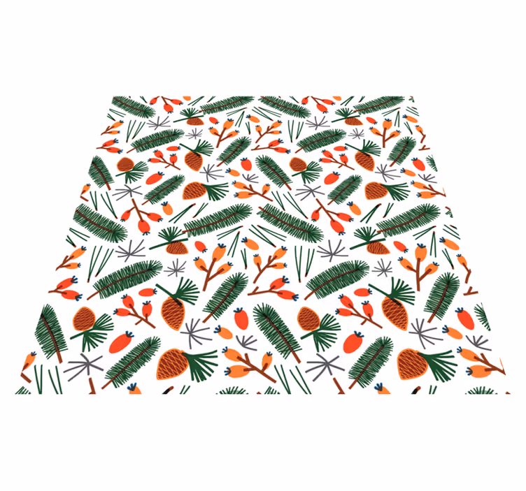 花と植物の壁画秋の植物の葉のパターン - TENSTICKERS