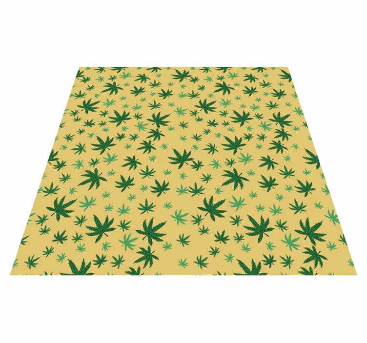 花と植物の壁画シームレスカンナビスパターン - TENSTICKERS