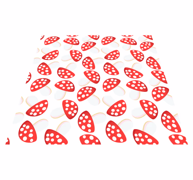 花と植物の壁画クラシックなきのこ白背景 - TENSTICKERS
