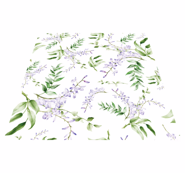 花と植物の壁画ラベンダーの窓用モチーフ - TENSTICKERS