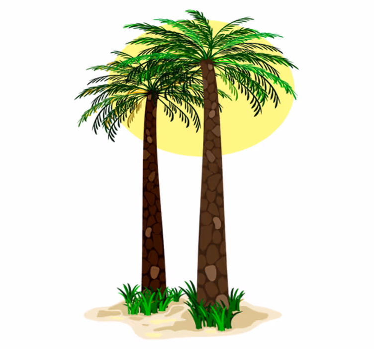花と植物の壁画トロピカルパームツリー - TENSTICKERS