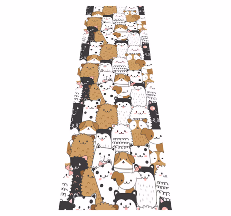 寝室 ビニールマット かわいい犬のシームレスデザイン - TENSTICKERS