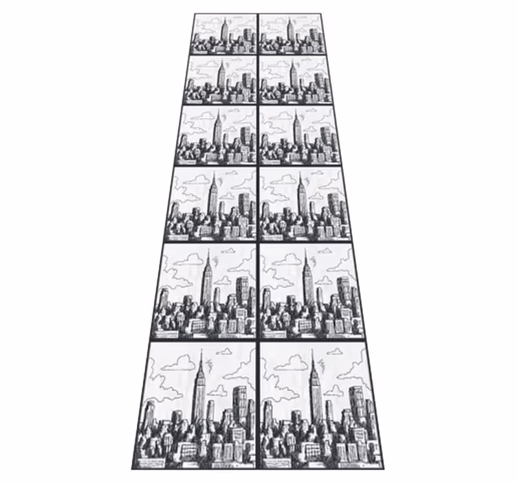 寝室 ビニールマット nycスケッチコラージュ - TENSTICKERS