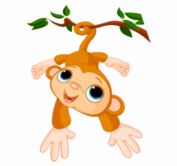 子供 ビニールマット 幸せな小さな猿 - TENSTICKERS