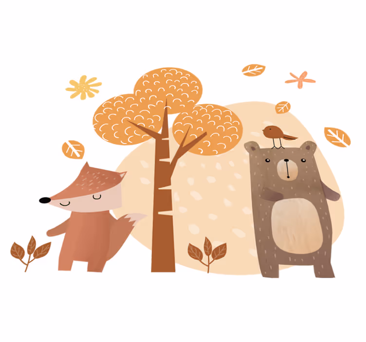 子供 ビニールマット 動物と木 - TENSTICKERS