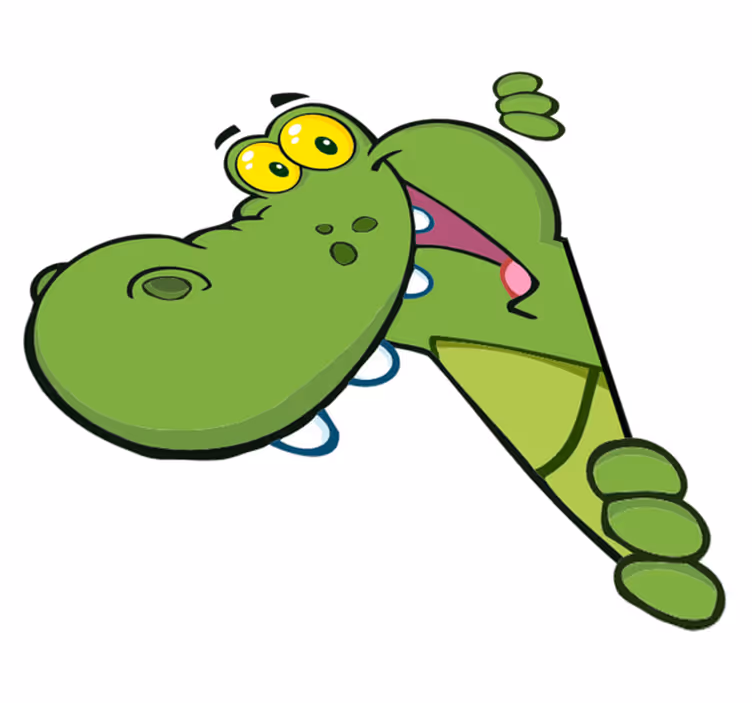 子供 ビニールマット グリーンのハッピークロコダイル - TENSTICKERS