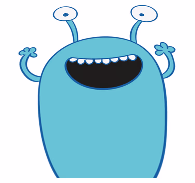 子供 ビニールマット 青いモンスターのクローゼット用ステッカー - TENSTICKERS
