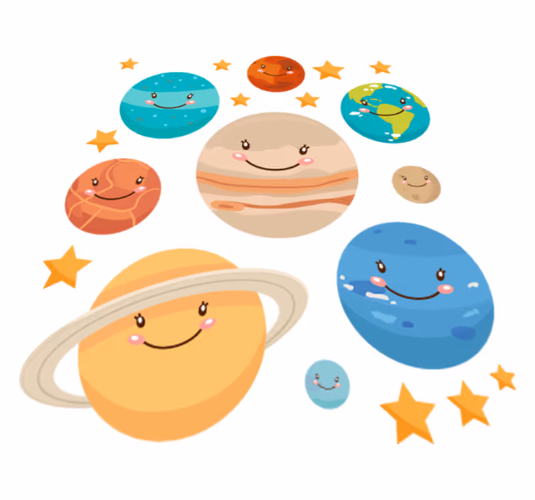 子供 ビニールマット 太陽系の惑星ステッカー - TENSTICKERS