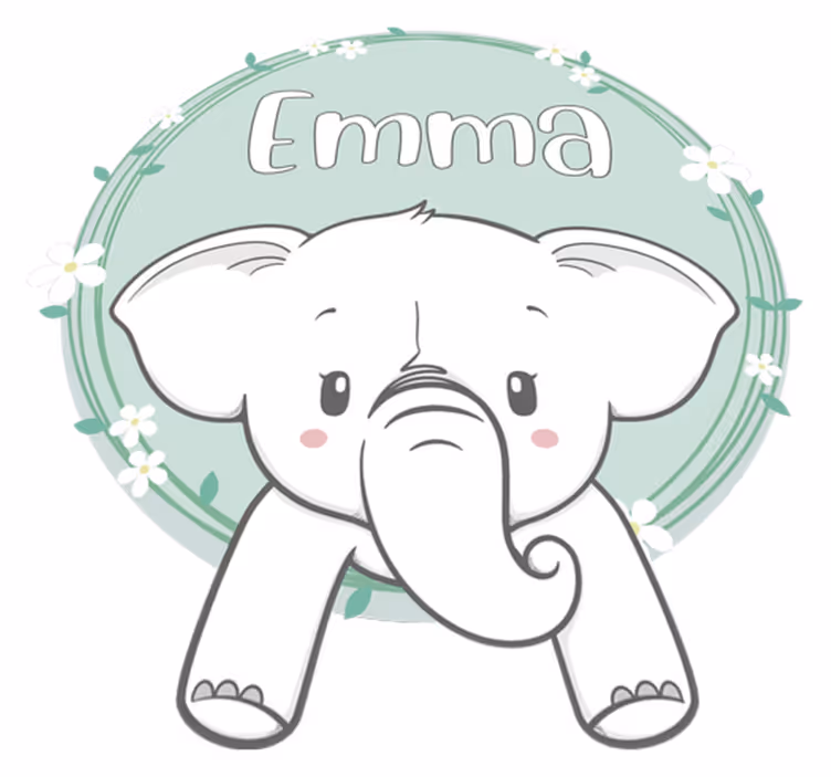 子供 ビニールマット 名前入りの象 - TENSTICKERS