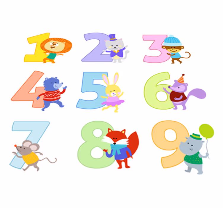 子供 ビニールマット 子供向け数字ステッカーコレクション - TENSTICKERS