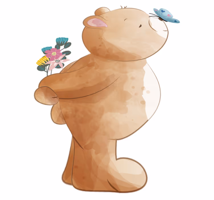 子供 ビニールマット クマと蝶のステッカー付き - TENSTICKERS
