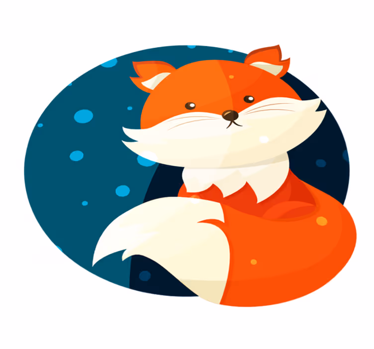 子供 ビニールマット かわいい狐の絵 - TENSTICKERS