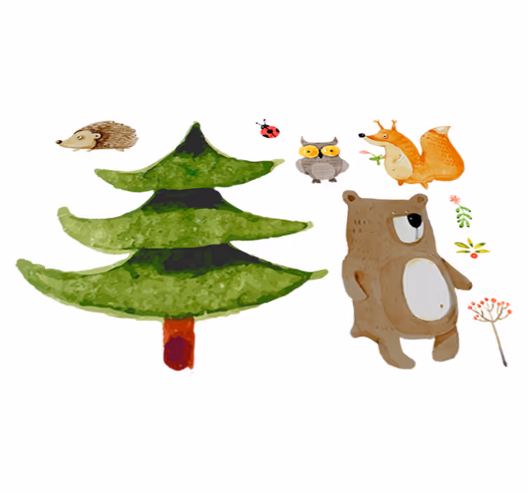 子供 ビニールマット 野生の森の動物 - TENSTICKERS