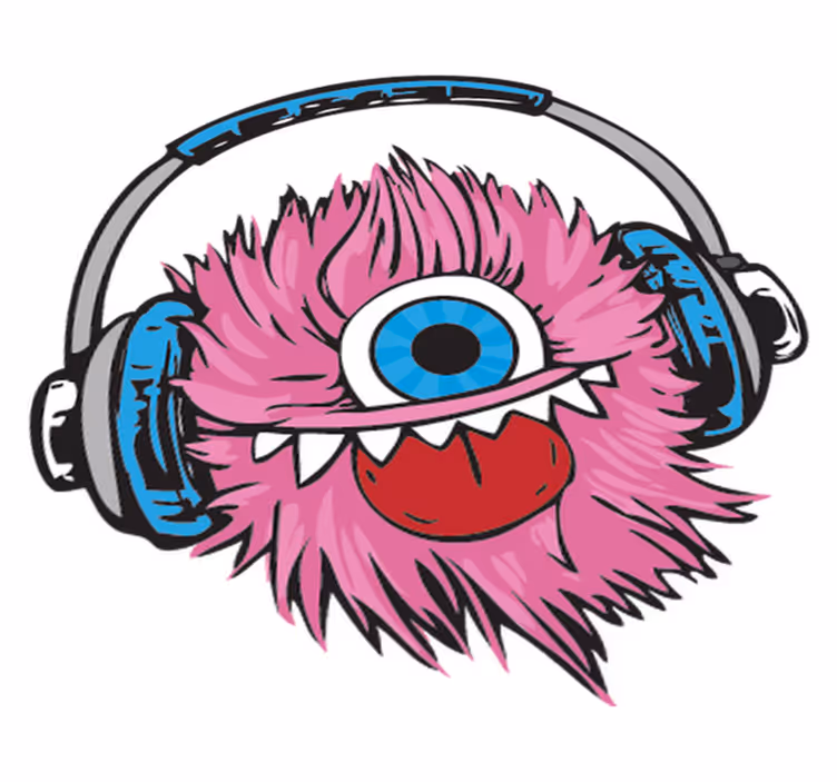 子供 ビニールマット ピンクの毛むくじゃらモンスター - TENSTICKERS