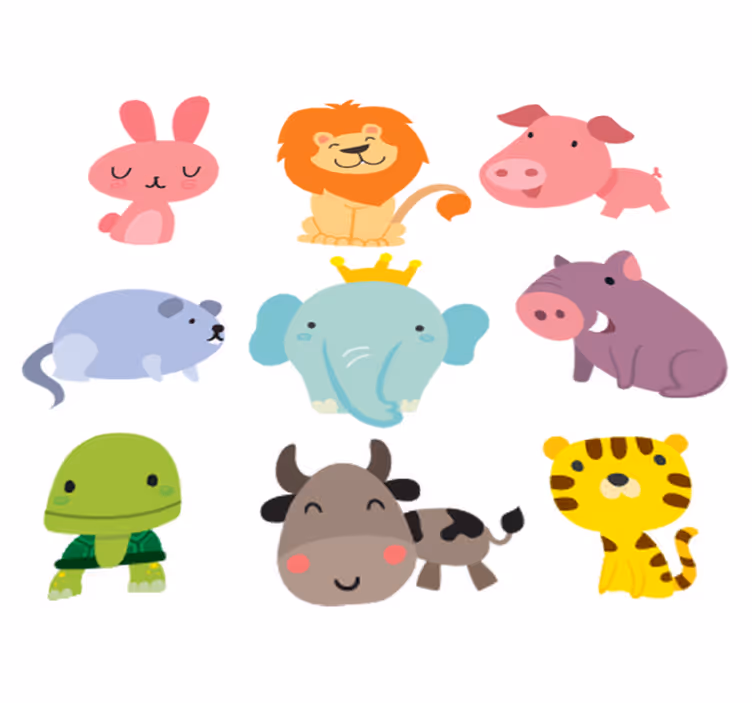 子供 ビニールマット 子供の動物ステッカー - TENSTICKERS