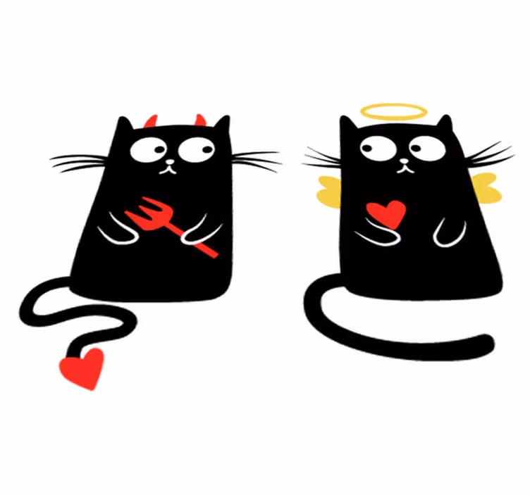 子供 ビニールマット 良い猫と悪い猫 - TENSTICKERS